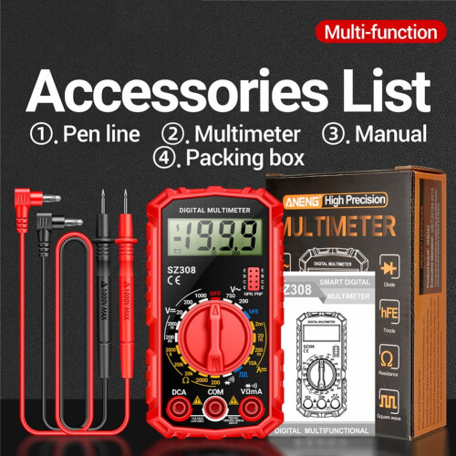 Electrical Multimeter Sz308 Tester Digital Multimeter Professional Tool LCD Display Voltage Meter Electrical Tester For Electric 1