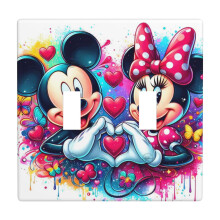 Mickey Mouse Cartoon Anime Lichtschalterabdeckung, Einzel-Kippschalter-Wandplatte, dekorative 2-fach Weihnachts-Lichtschalterabdeckung