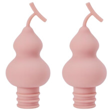 Amosfun 2pcs Gourd Shape Silicone Wine Bottle Stoppers Champagne Bottle Plugs (Random Color)