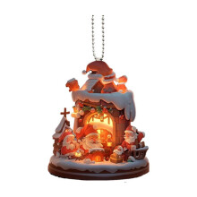 Wadada Kerstmanornamenten, rustieke retro acryl vintage kerstboomversieringen in bulk (Kerstman)