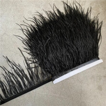 Wholesale 10Yard High Quality Ostrich Feather Trim Fringe Feather Ribbon 10-15CM/4-6Inch Width Sewing Crafts Costumes Decoration black 5 yards
