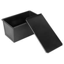Eease sort brødform med låg, non-stick brødbageform, toastform, bageform til hjemmet (250 g)