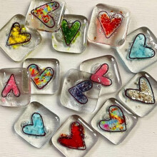 Tarjeta de bolsillo con forma de corazón de cristal, recuerdo de regalo - Tarjetas de bolsillo con forma de corazón - Tarjeta de bolsillo con forma