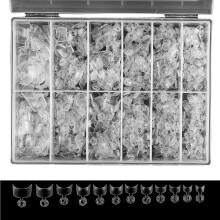 Milue 600Pcs Short Oval Shaped Half Cover Nail Tips Round False Nail Tips for Nails