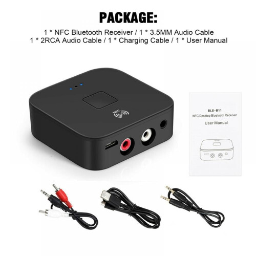 LICILICI5.0 Bluetooth-lydmodtageradapter, NFC trådløs Bluetooth-forlænger, 0,35 lb