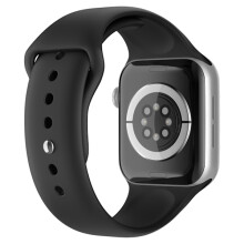 Kompatibel mit Apple Watch (42/44/45/49 mm) Silikonarmband (M/L), Schwarz