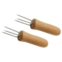 2Pcs Useful Stainless Steel Fruit Forks Exquisite Food Forks Corn Forks