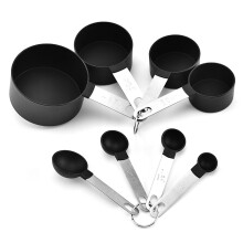 Kayannuo Schlafzimmerdeko Weihnachtsabverkauf Messbecher-Set mit Griff, 8-teilig, Messbecher, Messlöffel, Kunststoff, Wohnzimmerdeko