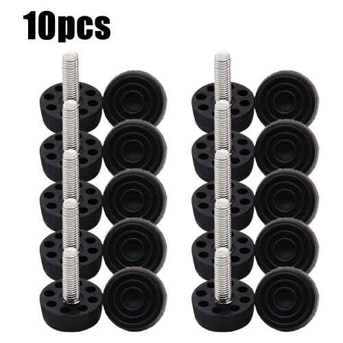 FANJIE Adjustable height foot, plastic base, 10 Pack Screw in