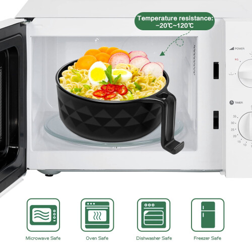 Μπολ Ramen για φούρνο μικροκυμάτων με καπάκι και σουρωτήρι, κατάλληλο για πλυντήριο 2