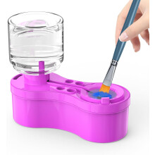 Goard - Pulitore per pennelli, risciacquatore per acquerelli con scarico e dispenser d'acqua per pittura acrilica e a base d'acqua - Viola