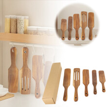 4-teiliges Küchenutensilien-Set aus Naturholz zum Kochen, Rühren, Mischen und Servieren – Ästhetische und praktische Helfer