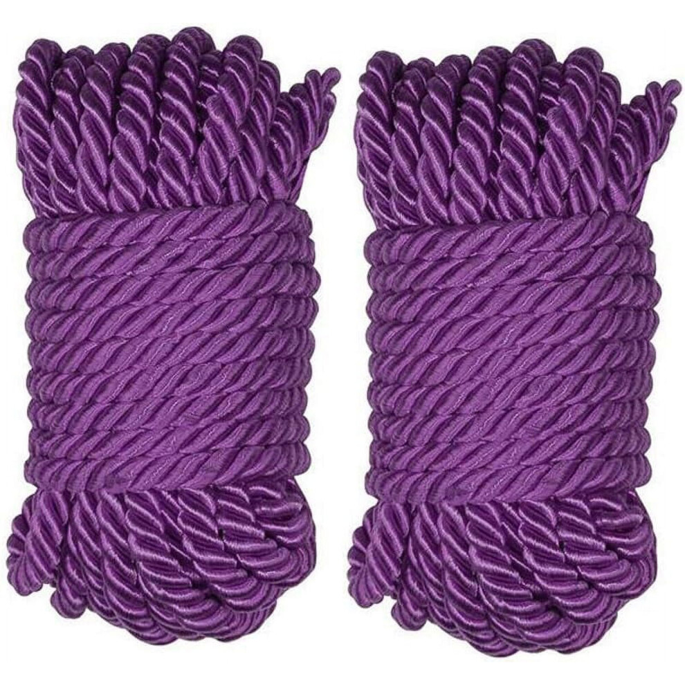 32 Feet 8Mm(1/3Inch) Diameter Soft Silk Rope Solid Braided Twisted Ropes,10M Strong All Purpose Twine Cord Rope String Thread Shiny Cord 9395123135076