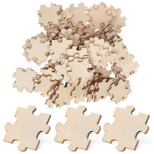 100 leere Holzpuzzleteile für Bastelarbeiten und DIY-Kunstprojekte