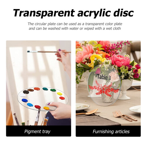 Guangmc10Διαφανείς Στρογγυλοί Δίσκοι για DIY Έργα και Χειροτεχνίες15X0,2εκ. 2