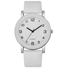 Orologio digitale classico con quadrante nero, orologio al quarzo PU, orologio casual semplice da uomo e da donna, bianco Herr bianco da uomo