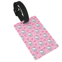 Hello Kitty bőröndcímke-akasztó névvel, azonosító címkével, levehető csuklópánt bőröndökhöz, sporttáskákhoz, edzőtáskákhoz,