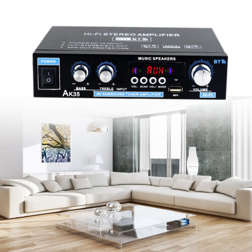 SUSUchens AK35Ενισχυτής ισχύος Mini HiFi Μαύρο Ψηφιακό 60W 2.0CH Συμβατό με Bluetooth 5.0Ενισχυτής
