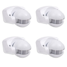 4x PIR infrarood bewegingssensor AC110V-220V bewegingsmelder met instelbare schakelaar voor binnen- en buitengebruik, diverse toepassingen