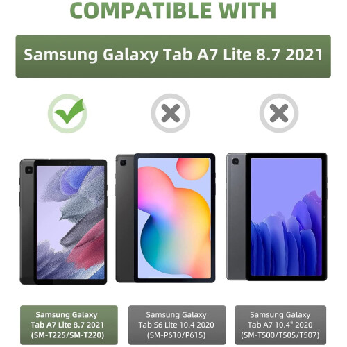 Capa compatível com Samsung Galaxy Tab A7 Lite de 8,7 polegadas SM-T225/T220/T227, capa inteligente fina e leve com suporte triplo. 1