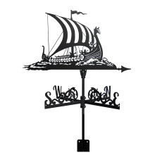 Outdoor Metal Weathervane Sailboat Design for Roof and Garden, 360 Rotation Retro Style
