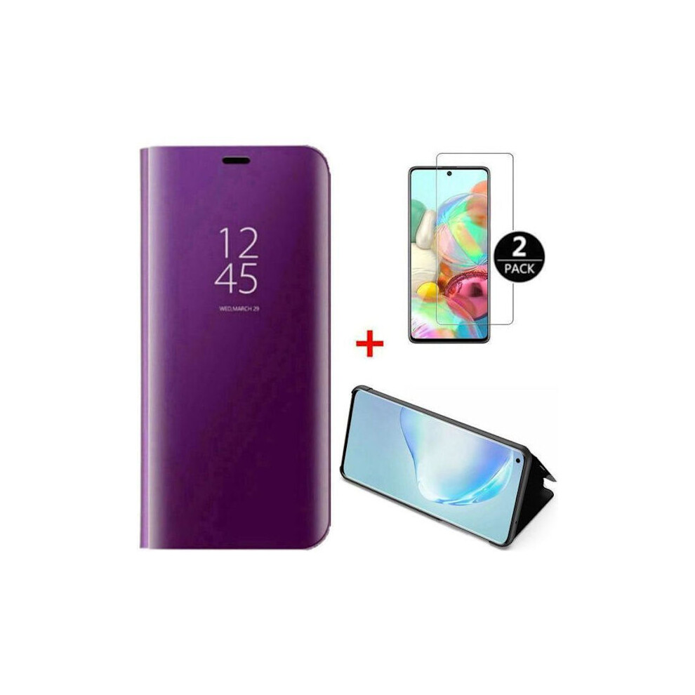 Case - Compatible With Xiaomi - Mi 10T Pro - Tempered Glass - Wireless Charging - Mirror Flip Case 9395123137568