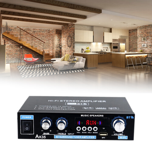 SUSUchens AK35Ενισχυτής ισχύος Mini HiFi Μαύρο Ψηφιακό 60W 2.0CH Συμβατό με Bluetooth 5.0Ενισχυτής 2