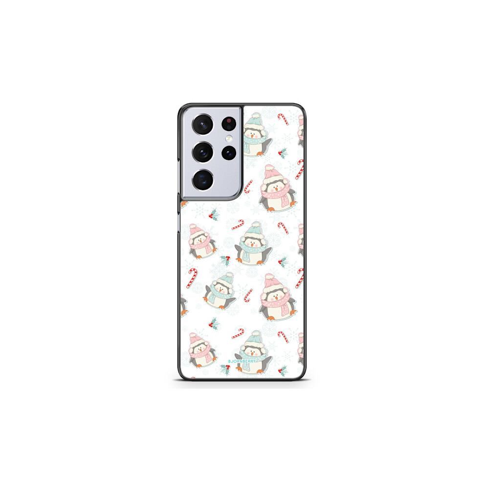 Bjornberry Cover Compatible With Samsung Galaxy S21 Ultra - Penguins Christmas 9395123137513