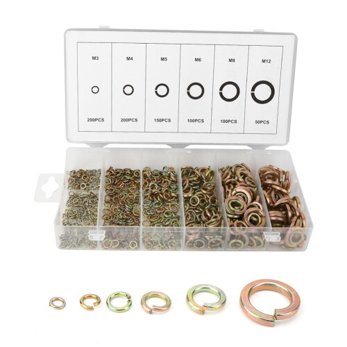 800Pcs Steel Spring Washers Set M3-M8 with Storage Box, Elastic Fasteners 1