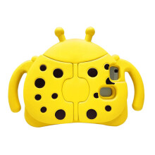 Étui coccinelle compatible avec Samsung Galaxy Tab A7 Lite 8.7 T220 T225 (2021), avec support, résistant et antichoc (jaune).
