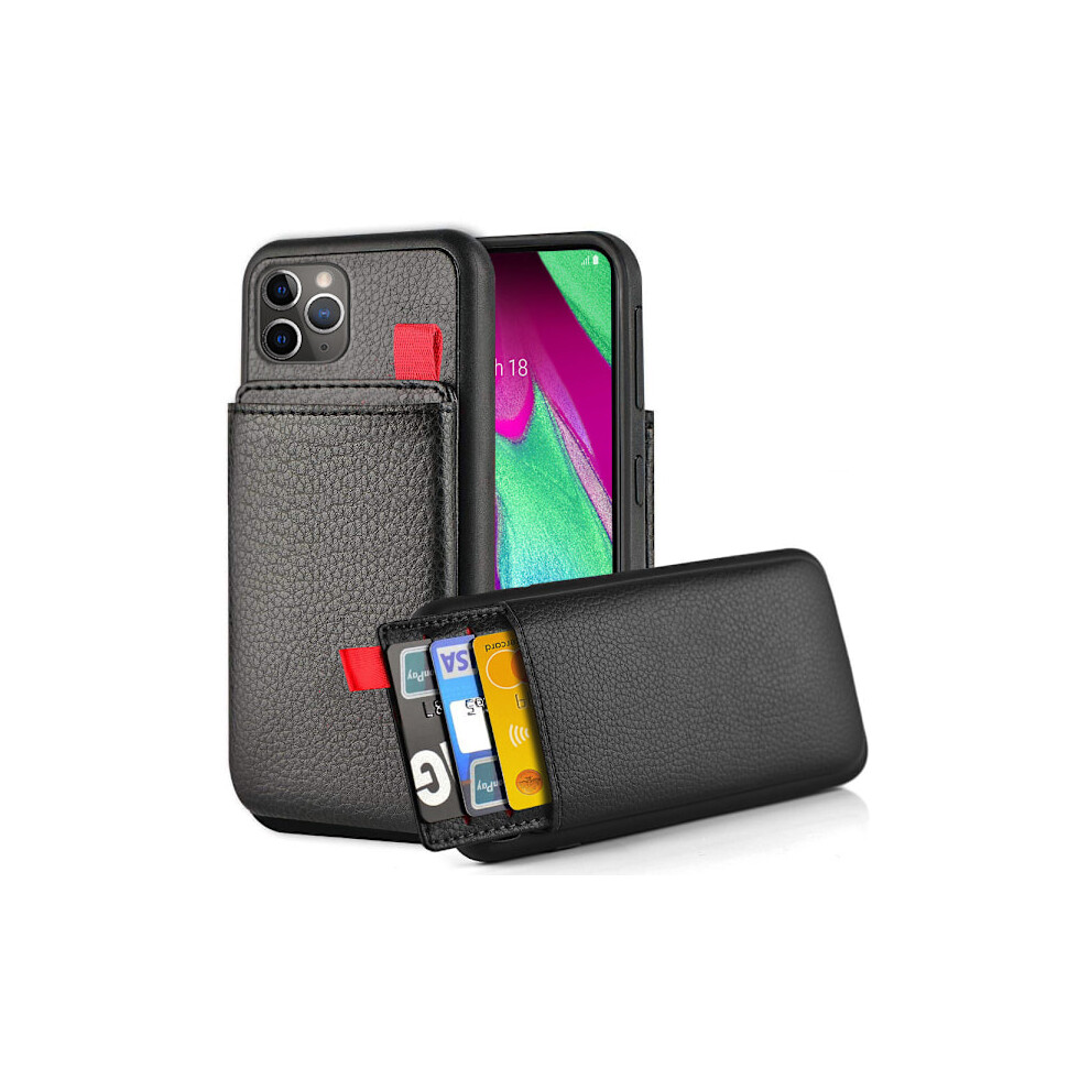 Compatible With Iphone 11 Pro Max, Samsung, Huawei - Mobile Case With Hidden Card Slot & Holder Black 9395123137988