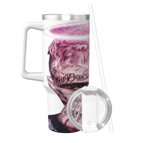 4znm40oz H2.0 Ανοξείδωτο ποτήρι με μόνωση κενού αέρος με καπάκι και καλαμάκι για νερό, 2