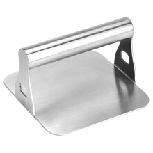 Rustfrit stål burgerpresse håndtag burgerknuserværktøj metal burgerknuser køkkengadget