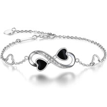 Anklet for women, 925 sterling silver charm adjustable ankle