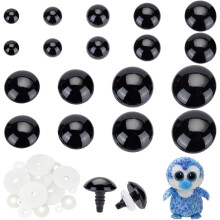 18Pcs 9 Styles Black Safety Eyes 20-60mm for Amigurumi, Crochet, Stuffed Toys, Teddy Bear - Resin Craft Eyes