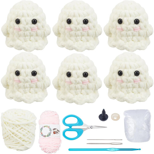 Σετ 6 σετ DIY Ghost Crochet για αρχάριους, συμβατό με τους λάτρεις του βελονιού – 2