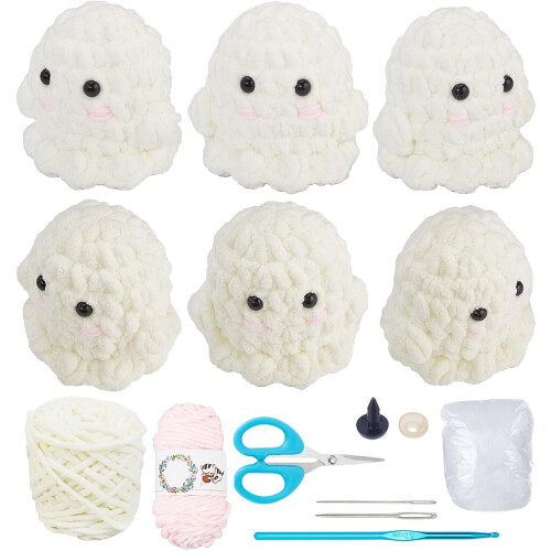Σετ 6 σετ DIY Ghost Crochet για αρχάριους, συμβατό με τους λάτρεις του βελονιού – 1