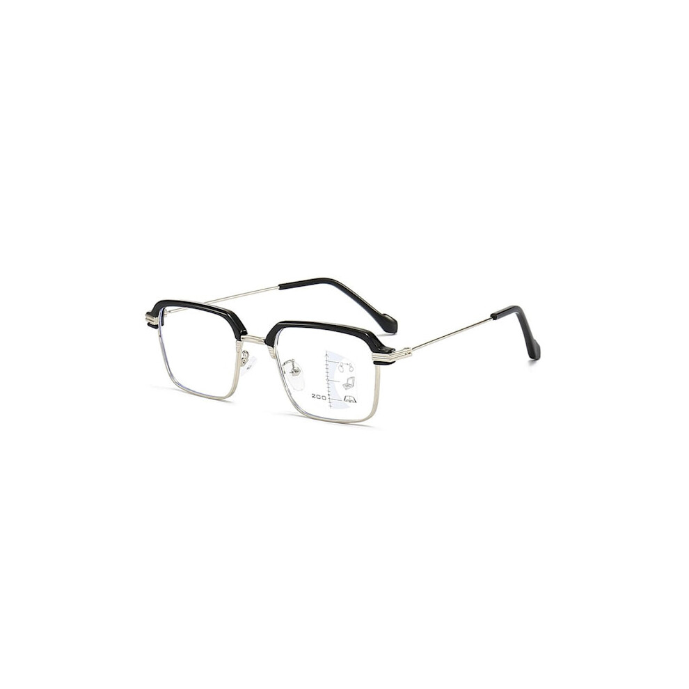 Blue/Light/Silver Anti- Reading Glasses Square Glasses Strength 150