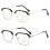 Lesebrille mit Blaulichtfilter, quadratisch, silberfarben, Stärke 150 8