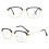 Lesebrille mit Blaulichtfilter, quadratisch, silberfarben, Stärke 150 6