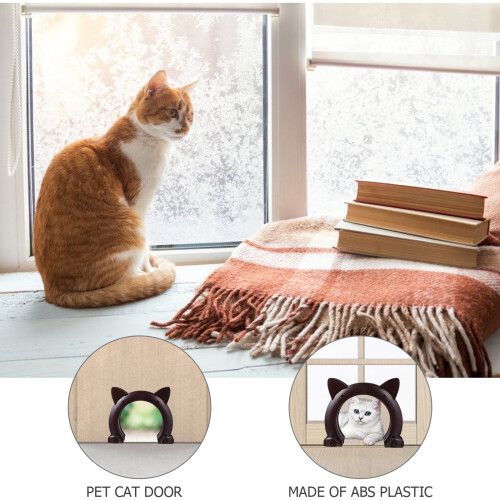 Guangmc Interior Cat Door Built In Hollow Core Inside Doors Brown 1