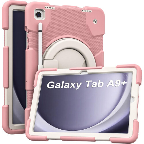 Νέα θήκη για συμβατό με Samsung Galaxy Tab A9+, 11 ιντσών με βάση για μολύβι, περιστρεφόμενη