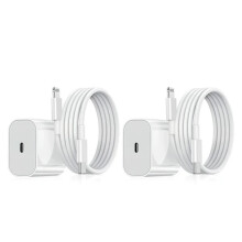 Chargeur compatible iPhone - Chargeur rapide - Adaptateur + câble 20 W USB-C (2 pièces)