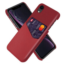 Cás Bofink atá comhoiriúnach le iPhone Xr le sealbhóir cárta - Dearg Dearg
