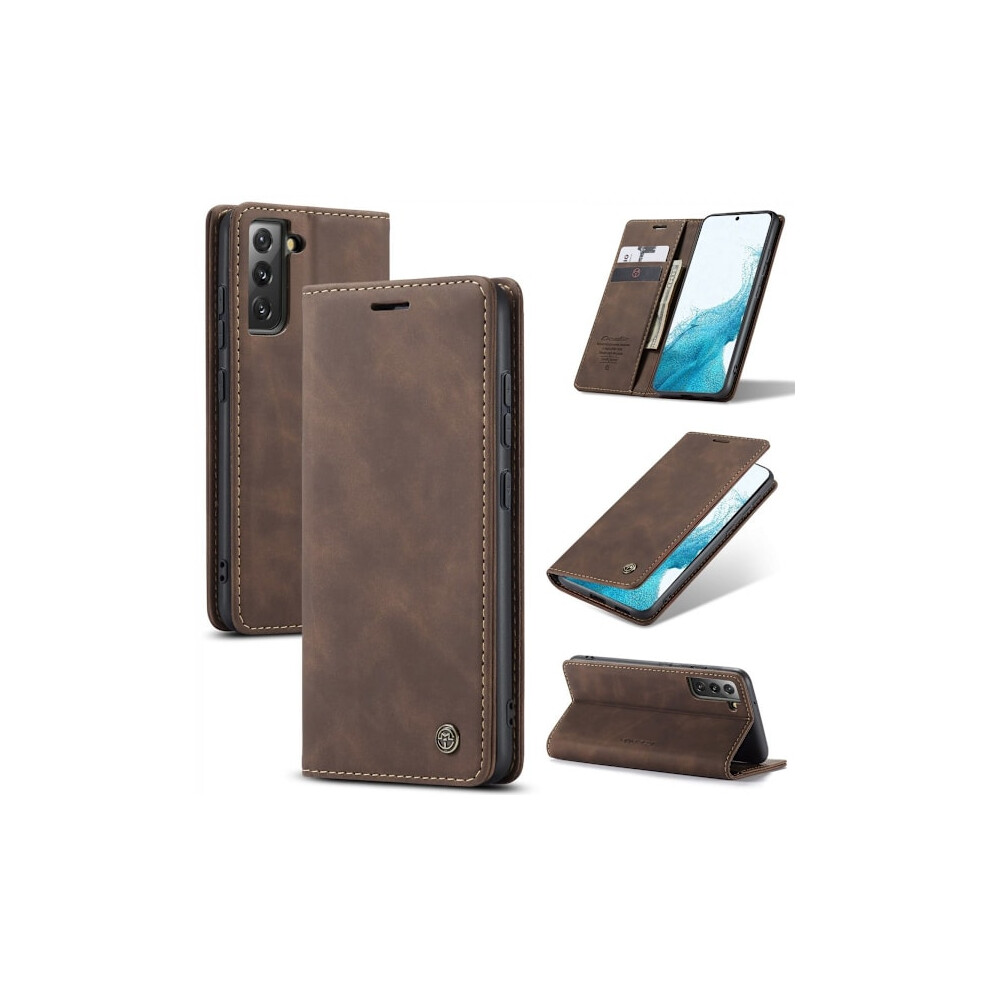 Caseme Slim Wallet Case Compatible With Samsung Galaxy S22 Plus Brown 9395123260297