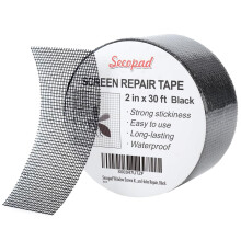 Black Fiberglass Screen  Tape 2in x 30ft Ultra Strong Adhesive Waterproof for Windows and Doors