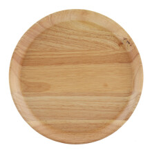 Samfox tebakke, rundt træ tebakke snacks frugt serveringsfad til hjemmerestaurant (24 * 24 cm)