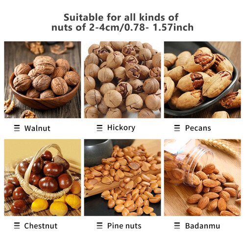 Nut Cracker Splash Proof with Handle & Cover, Multifunctional Metal Pecan Cracker for Various Nuts, Labor-Saving Opener 2
