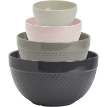 Gallery Hobnail Style4Piece Tidløst Grå Stentøj Indlejringssæt til Bagning og Madlavning