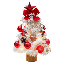 Kerstboomdecoratieset, bureauversieringen, doe-het-zelf mini-boomversieringen cadeau - Compatibel met Bocqde